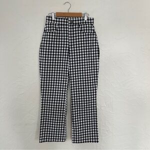 Free People Florence Crop Flare Pants in black and white gingham. Size Small